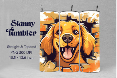 3D Graffiti Happy Golden Retriever Dog