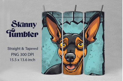 3D Graffiti Happy Pinscher Dog