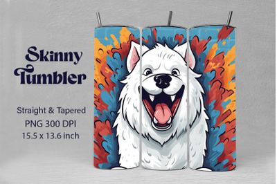 3D Graffiti Happy Samoyed Dog