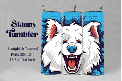 3D Graffiti Happy Samoyed Dog