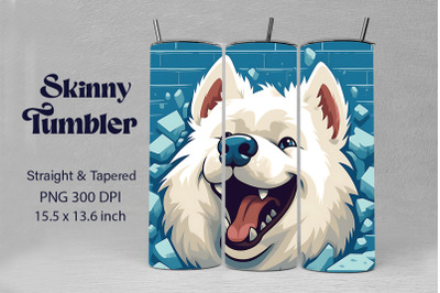 3D Graffiti Happy Samoyed Dog