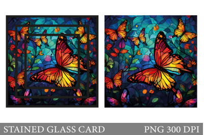 Stained Glass Butterfly Card. Stained Glass Card Sublimation