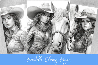 Western cowgirl coloring pages