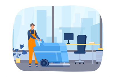 Workspace cleanup vector concept