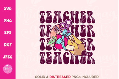 Teacher with pencil SVG, Retro teacher cut file