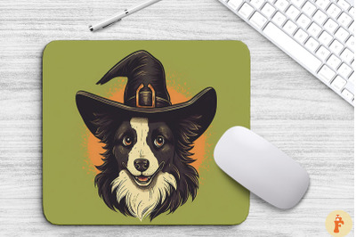 Cute Border Collie Dog In A Witch&#039;S Hat