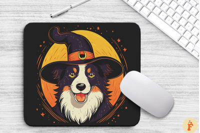 Cute Border Collie Dog In A Witch&#039;S Hat