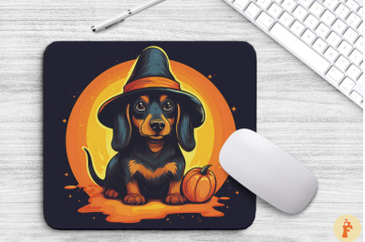 Cute Dachshund Dog In A Witch&#039;S Hat