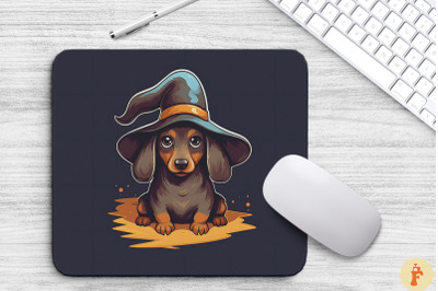 Cute Dachshund Dog In A Witch&#039;S Hat