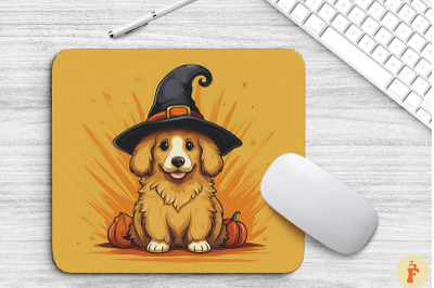 Cute Golden Dog In A Witch&#039;S Hat