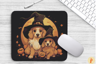 Cute Golden Dogs In A Witch&#039;S Hat