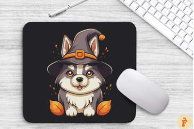 Cute Husky Dog In A Witch&#039;S Hat