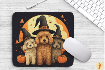 Cute Labradoodle Dogs In A Witch&#039;S Hat