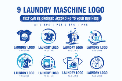 Laundry Machine Logo collection: Bundle SVG files for dry cleaning bus
