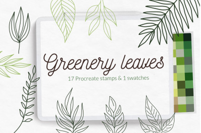 Greenery leaves stamps brushes