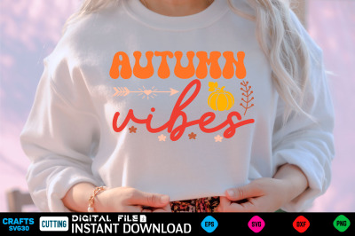 autumn vibes retro svg design