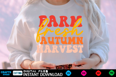 farm fresh autumn harvest retro svg design