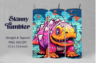 3D Graffiti Cartoon Ankylosaurus Dino