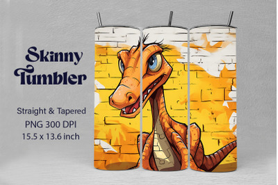 3D Graffiti Cartoon Coelophysis Dinosaur