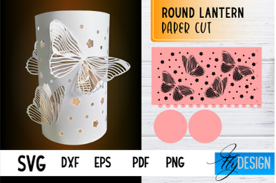 Round Lantern Papercut SVG | Round Lantern SVG | Night Light Design