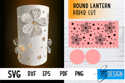 Round Lantern Papercut SVG | Round Lantern SVG | Night Light Design