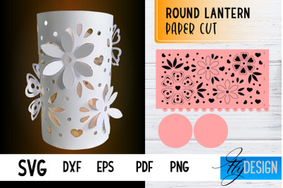 Round Lantern Papercut SVG | Round Lantern SVG | Night Light Design