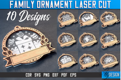 Family Ornaments Laser Cut SVG | Christmas Ornament Laser Cut SVG