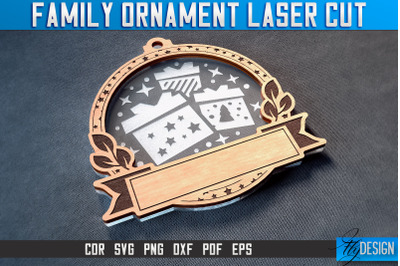 Family Ornaments Laser Cut SVG | Christmas Ornament Laser Cut SVG