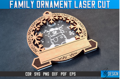 Family Ornaments Laser Cut SVG | Christmas Ornament Laser Cut SVG