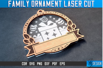 Family Ornaments Laser Cut SVG | Christmas Ornament Laser Cut SVG