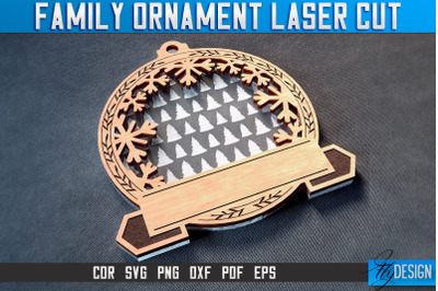 Family Ornaments Laser Cut SVG | Christmas Ornament Laser Cut SVG