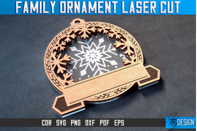 Family Ornaments Laser Cut SVG | Christmas Ornament Laser Cut SVG