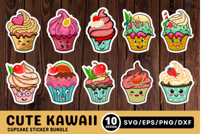 Cute Kawaii Cupcakes SVG Bundle