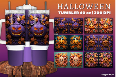 Spooky Pumpkins Halloween Tumbler Wrap | 40 Oz | Sublimation