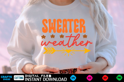 sweater weather retro svg design