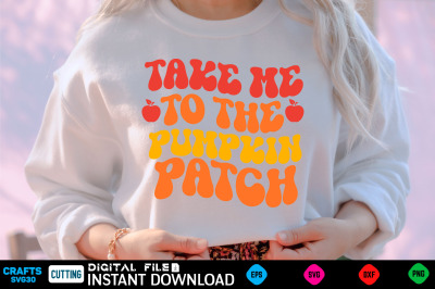 take me to the pumpkin patch retro svg design