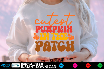 Cutest Pumpkin in the Patch retro svg design