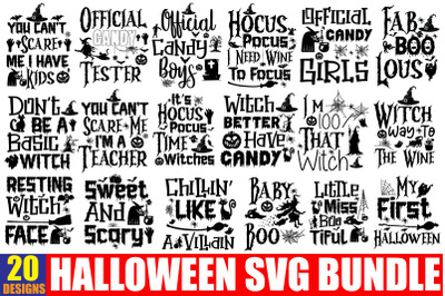 Halloween SVG Bundle , Halloween Vector T-Shirt Bundle
