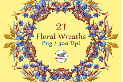 Fantasy Flower Wreaths Clipart