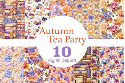 Seamless Pattern Autumn Set | Tea Party Digital Paper