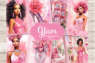 Glam Junk Journal Paper | Black Woman Digital Art