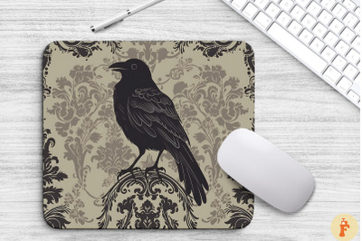 Brooding Raven Silhouette Gothic Pattern