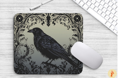 Brooding Raven Silhouette Gothic Pattern