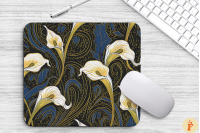 Lily Floral Gothic Pattern Mouse Pad