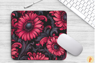 Gerbera Daisy Floral Gothic Pattern