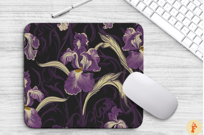 Iris Floral Gothic Pattern Mouse Pad