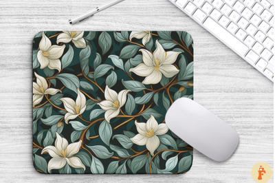 Jasmine Floral Gothic Pattern Mouse Pad