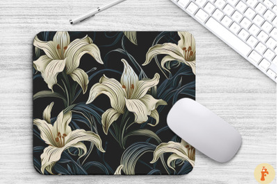 Lily Floral Gothic Pattern Mouse Pad