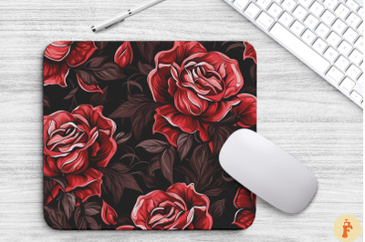 Rose Floral Gothic Pattern Mouse Pad