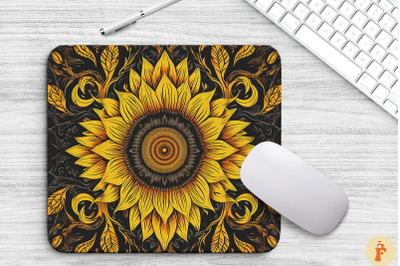 Sunflower Gothic Pattern Mouse Pad